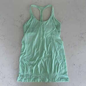 Lululemon Practice Freely Tank Top Polka Dot Mint Green + White Sz 6